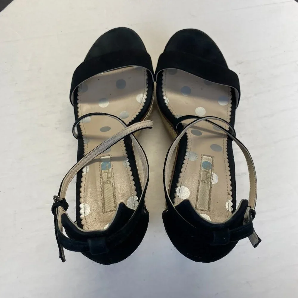 Boden Women's Platform Espadrille Wedge Sandals Black Size 41,Preppy